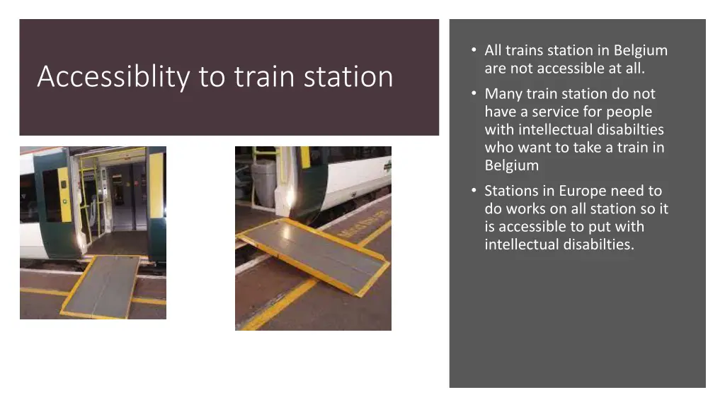 all trains station in belgium are not accessible