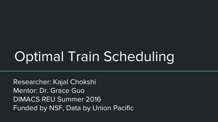 optimal train scheduling