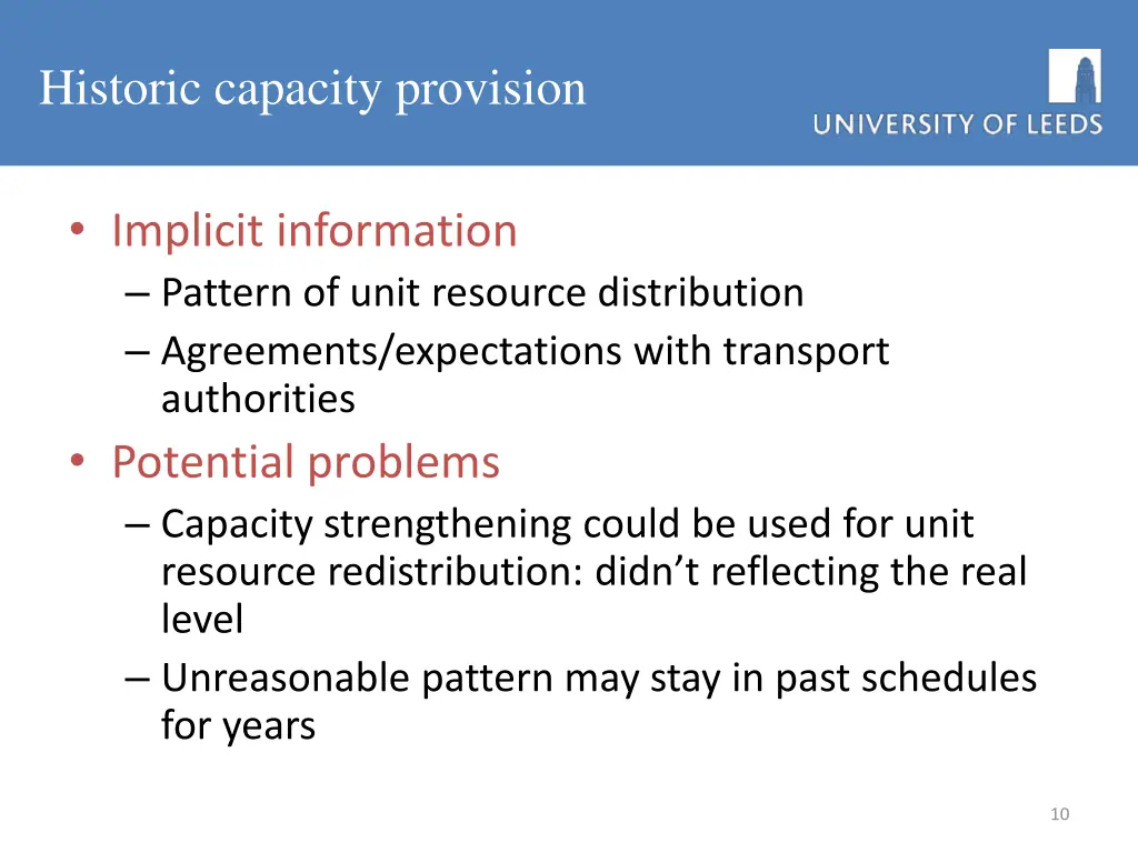 historic capacity provision