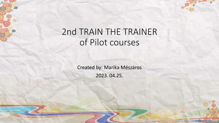 2nd train the trainer of pilot courses