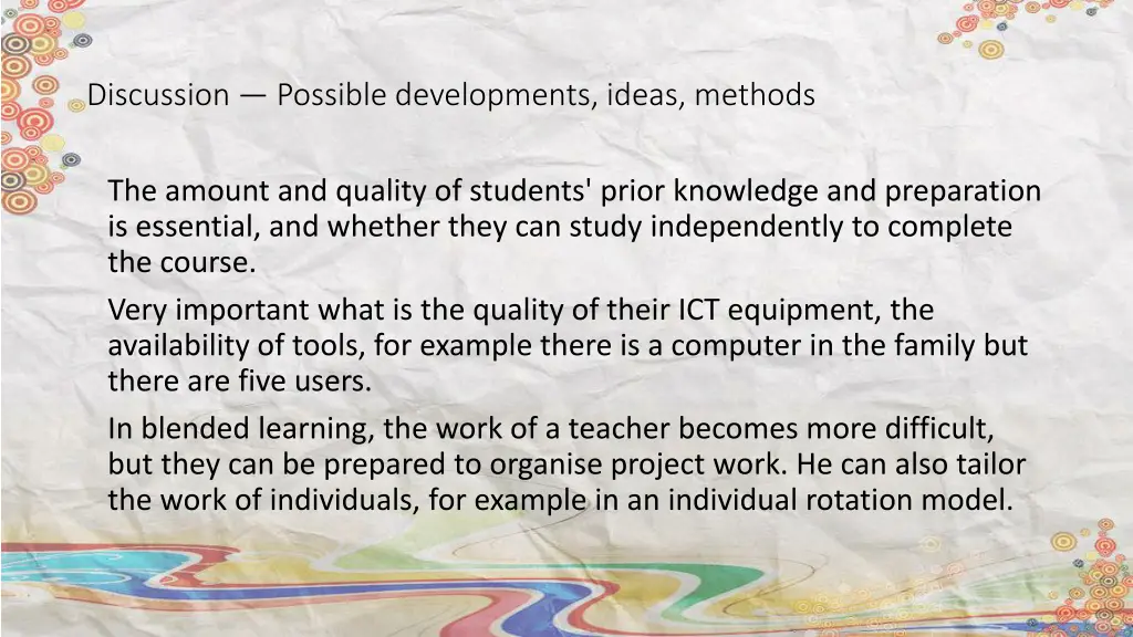 discussion possible developments ideas methods 2