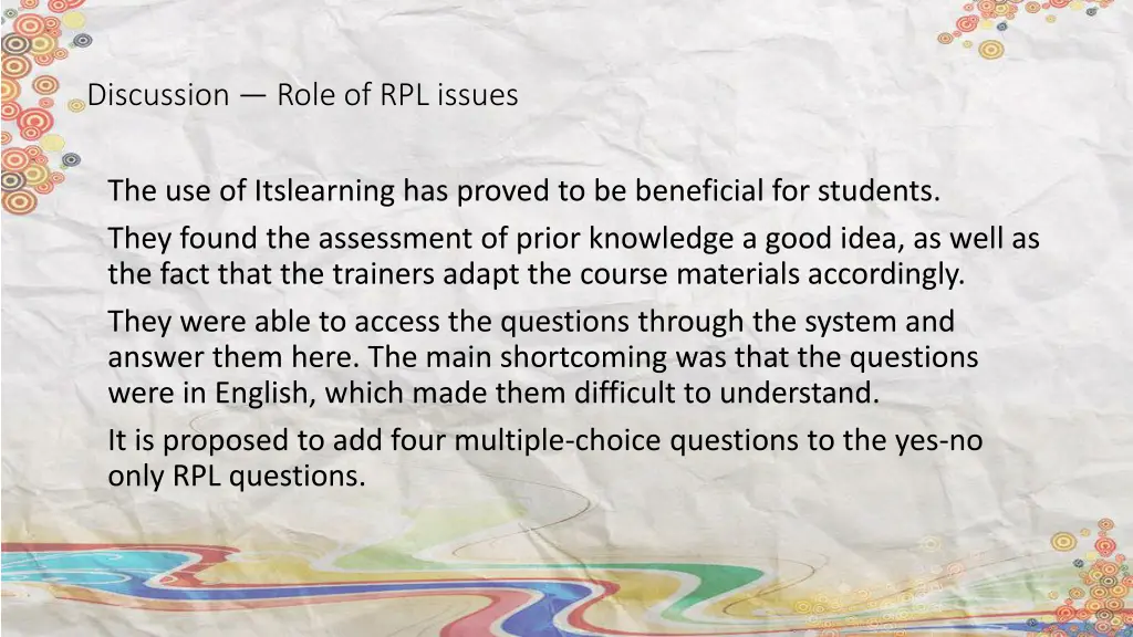 discussion role of rpl issues 1