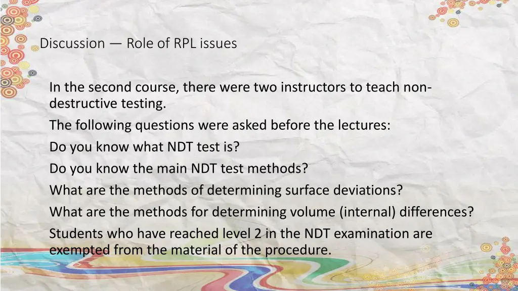 discussion role of rpl issues 2