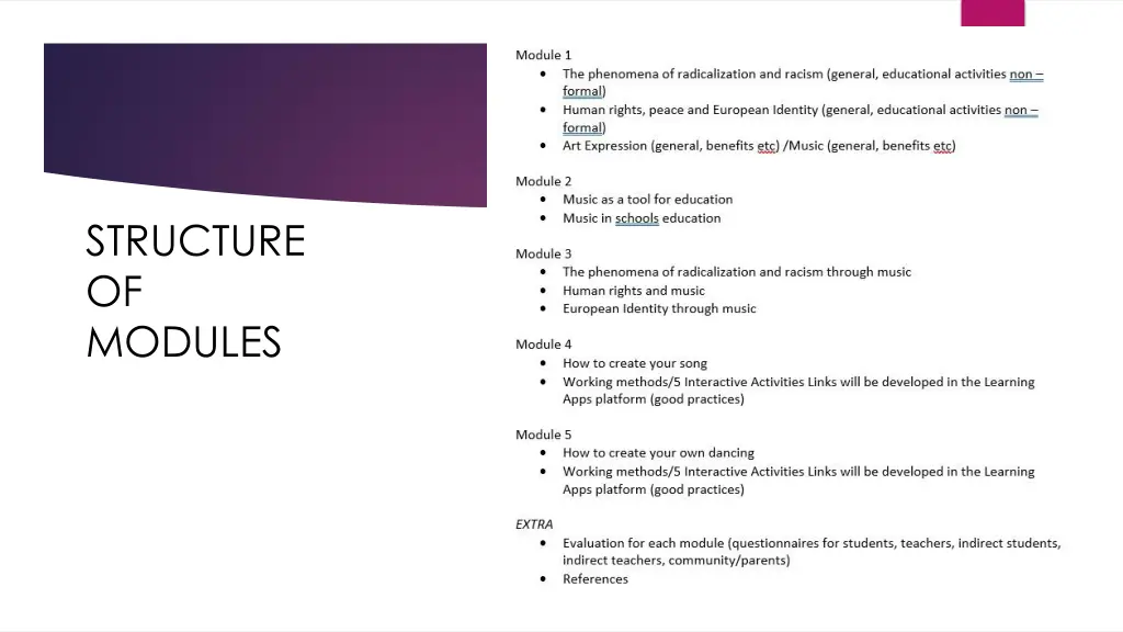 structure of modules