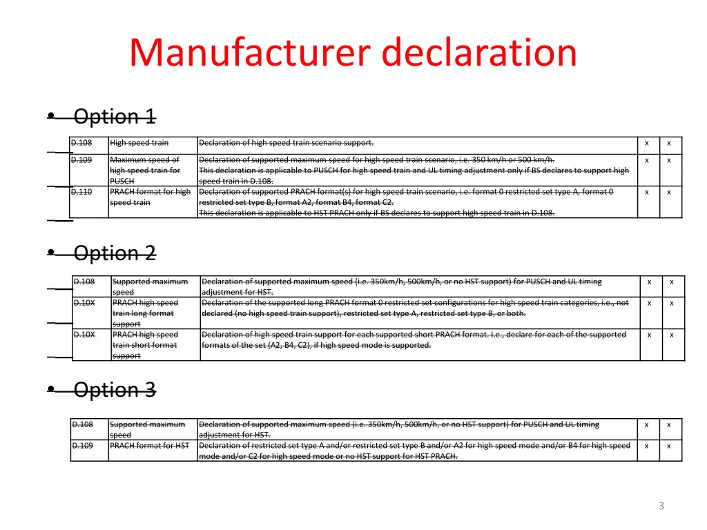 manufacturer declaration