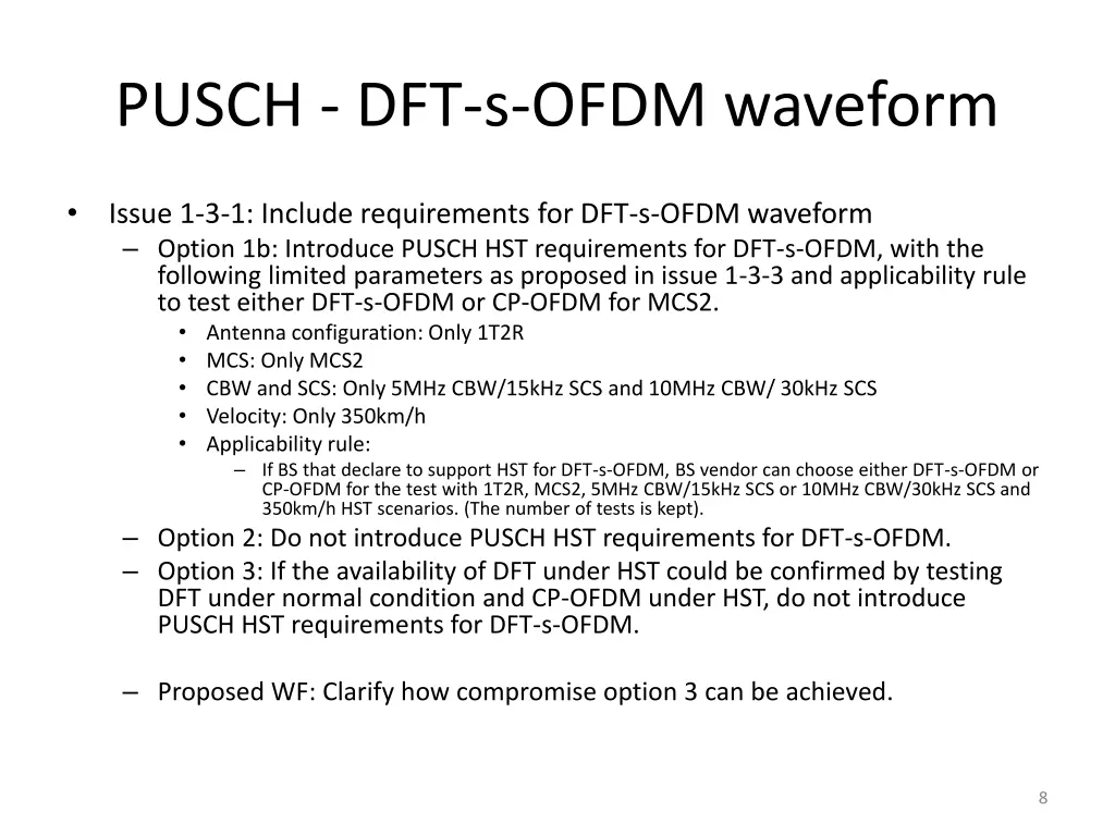 pusch dft s ofdm waveform