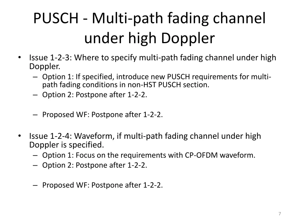 pusch multi path fading channel under high doppler 1