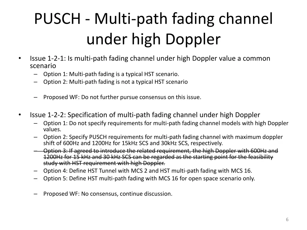 pusch multi path fading channel under high doppler