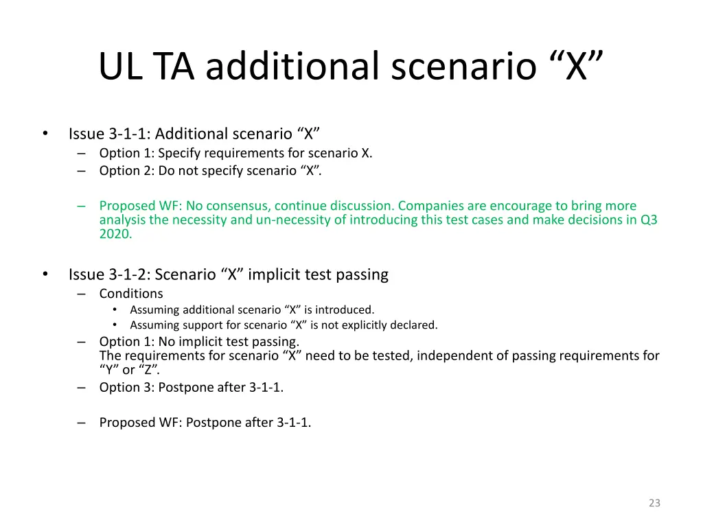 ul ta additional scenario x