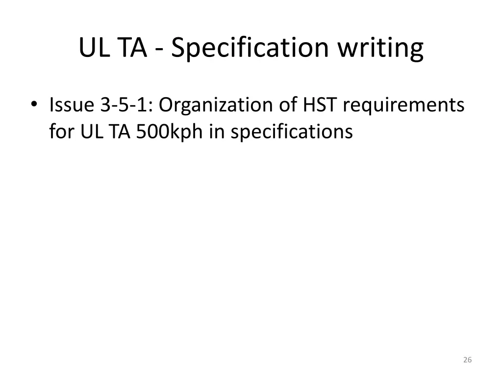 ul ta specification writing