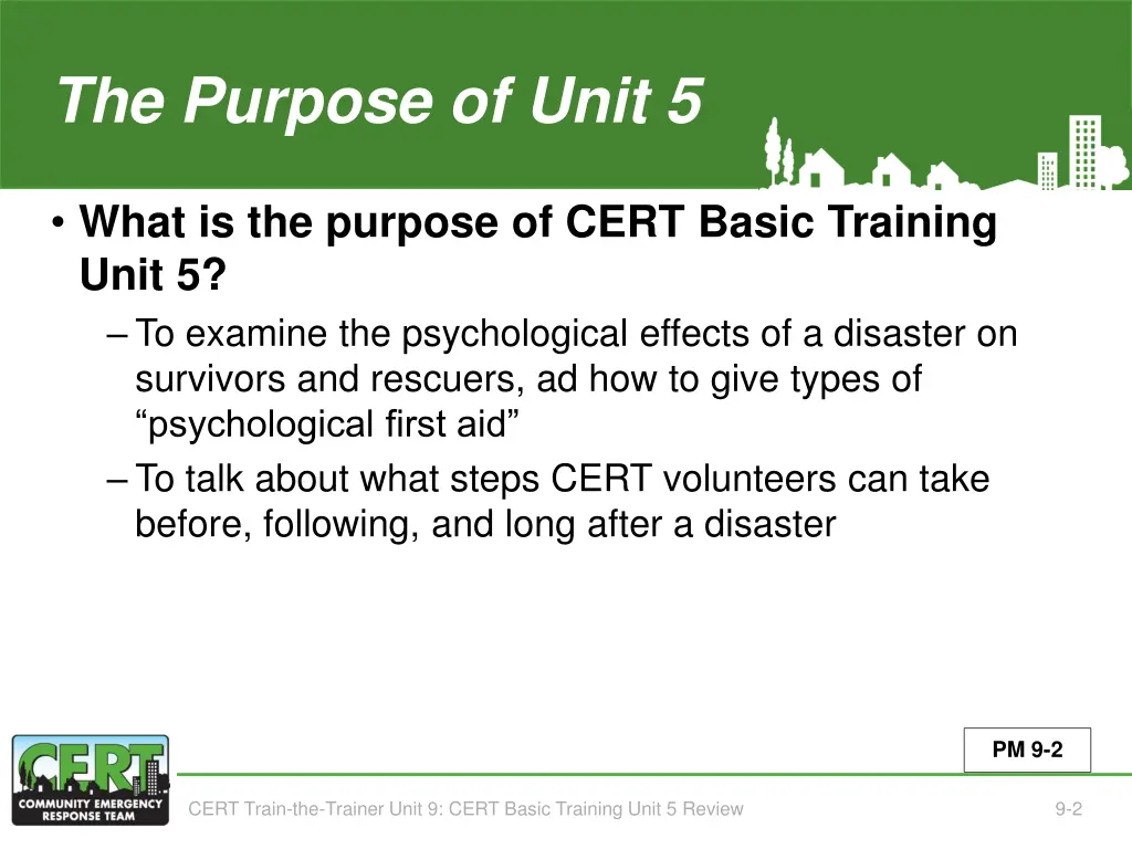 the purpose of unit 5