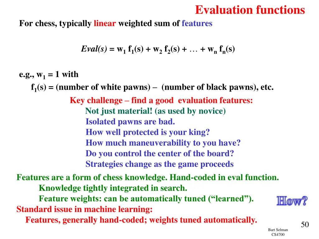 evaluation functions