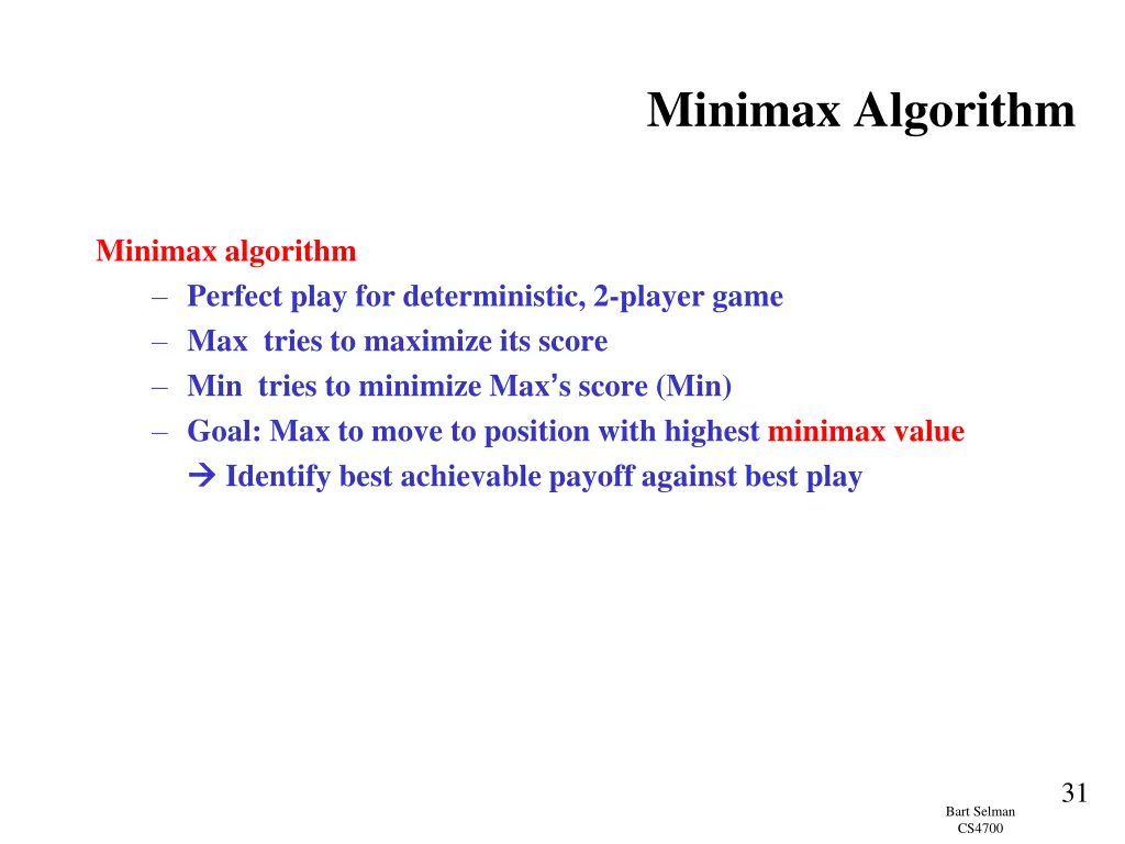 minimax algorithm