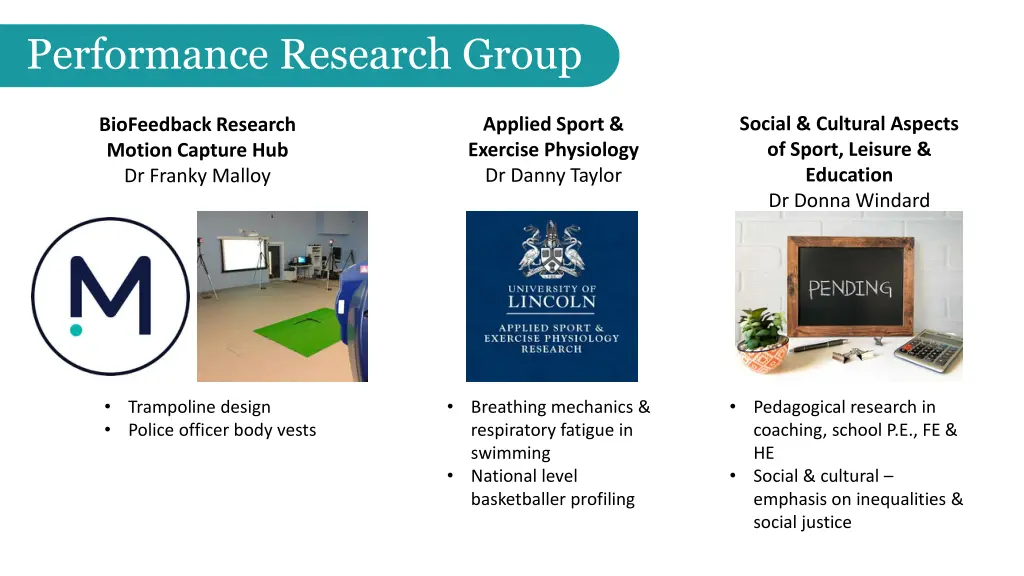 performance research group