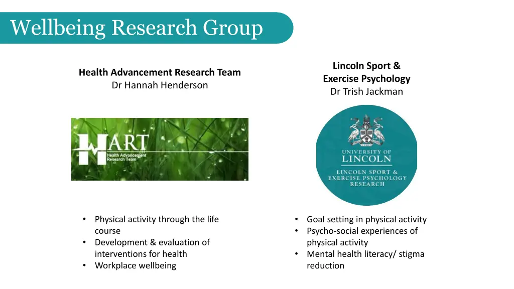 wellbeing research group