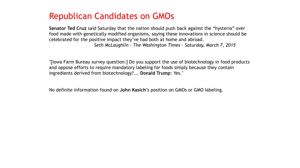 republican candidates on gmos