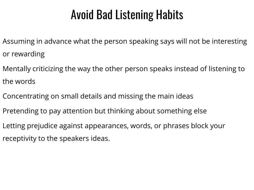 avoid bad listening habits