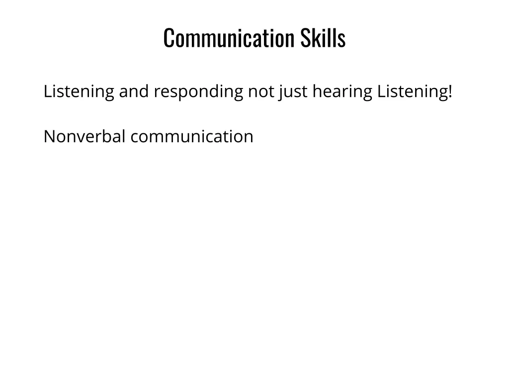 communication skills