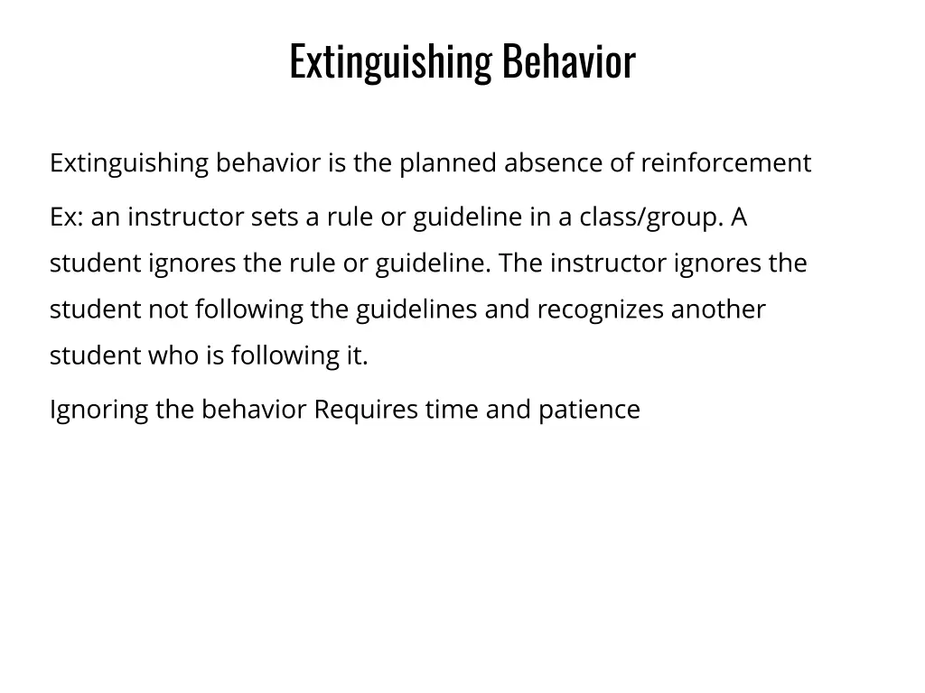 extinguishing behavior