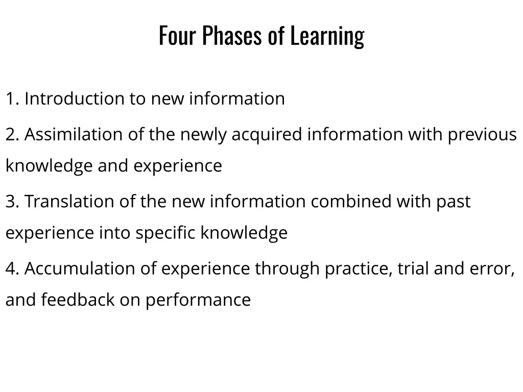 four phases of learning