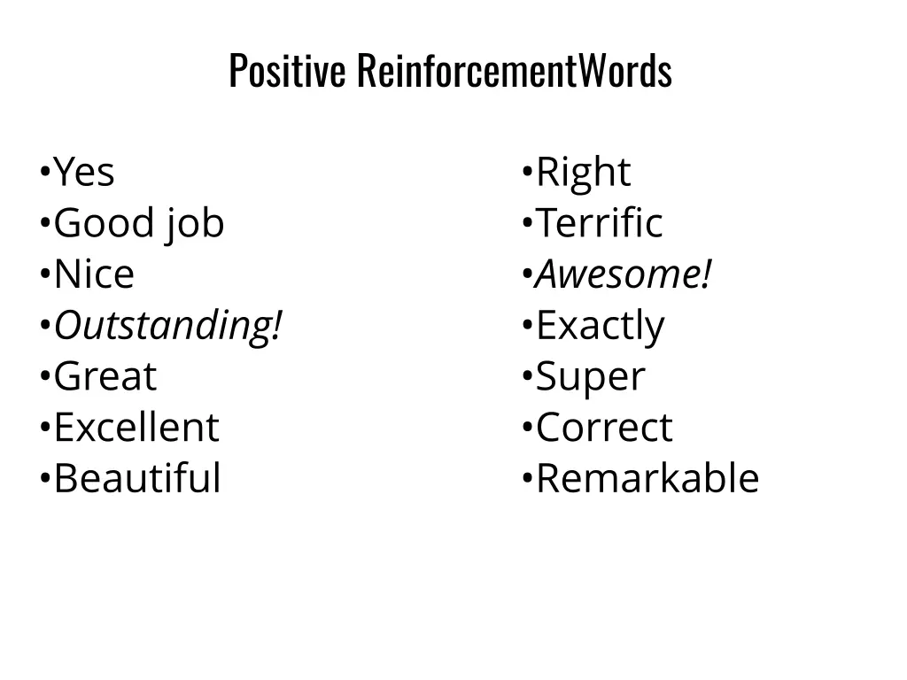 positive reinforcementwords