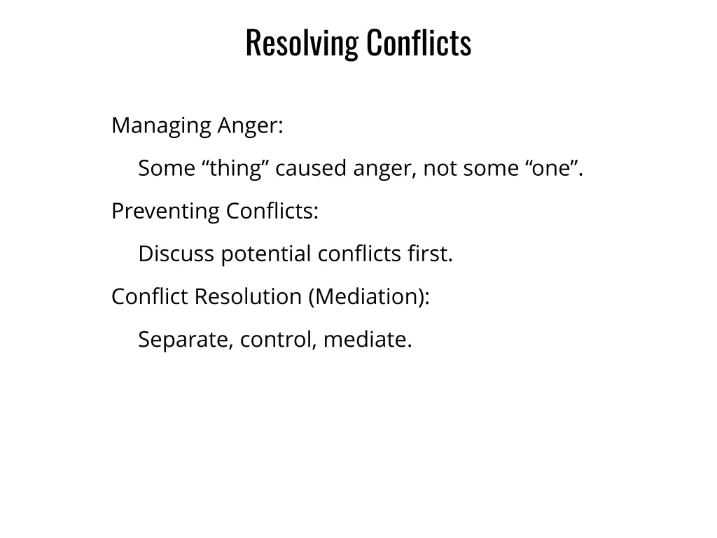 resolving conflicts