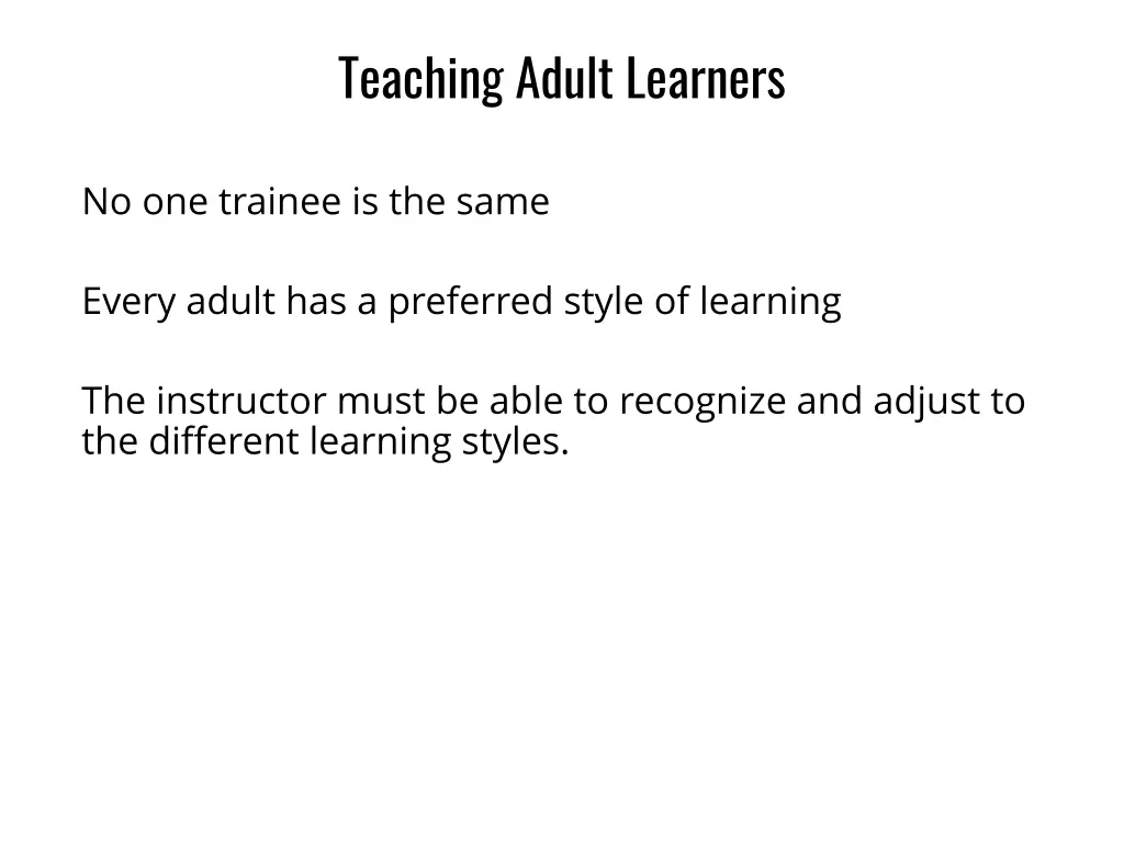 teaching adult learners