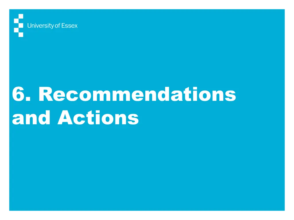 6 recommendations and actions