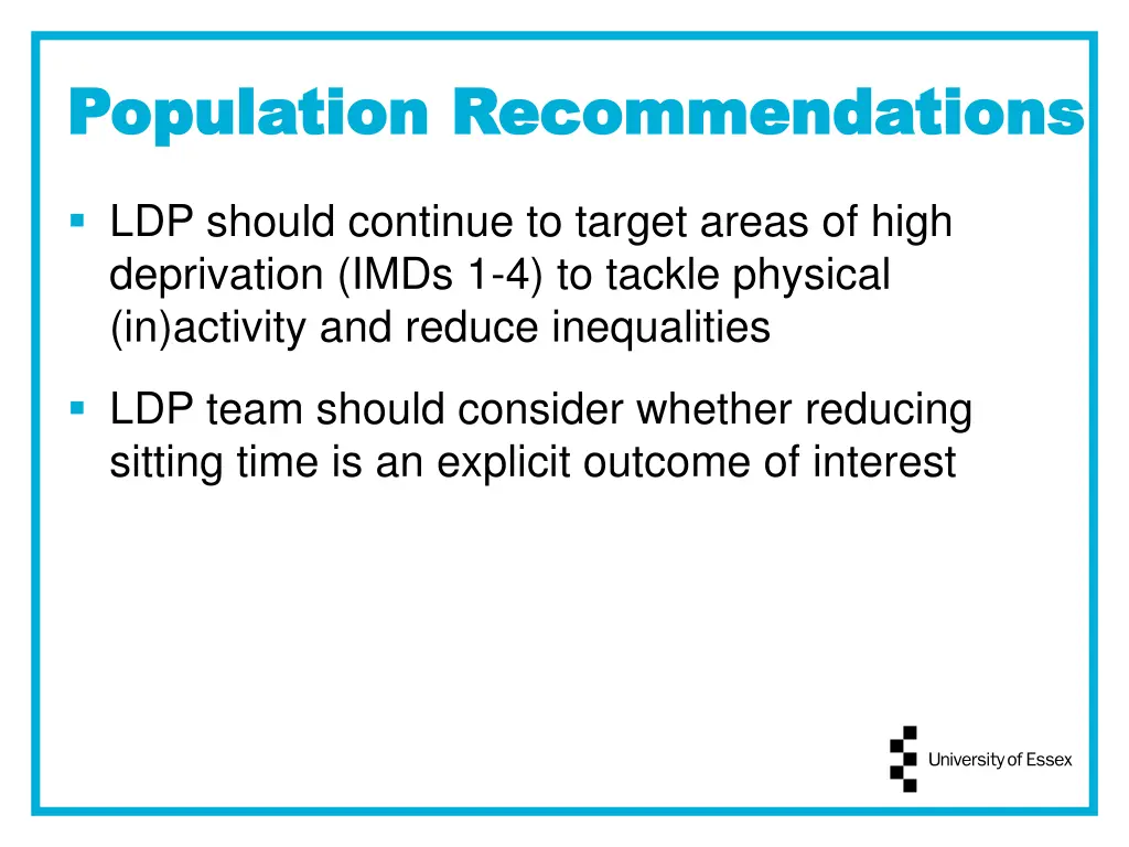 population recommendations population