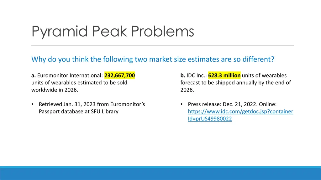 pyramid peak problems