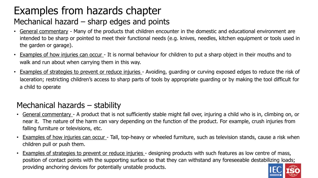 examples from hazards chapter mechanical hazard