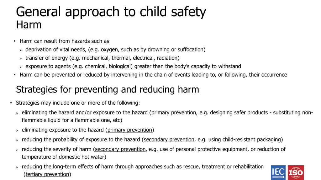 general approach to child safety harm