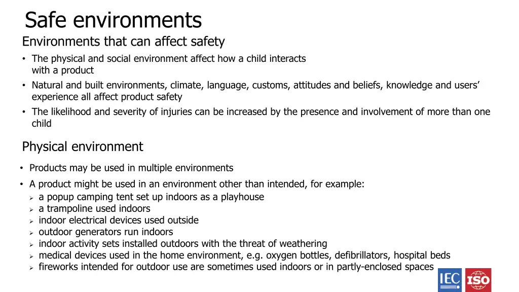 safe environments environments that can affect