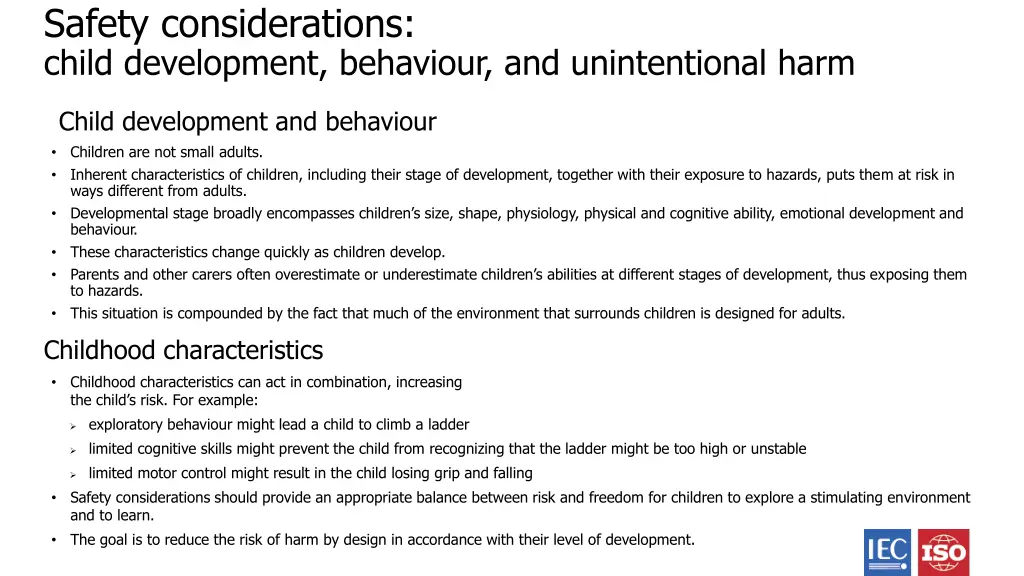 safety considerations child development behaviour