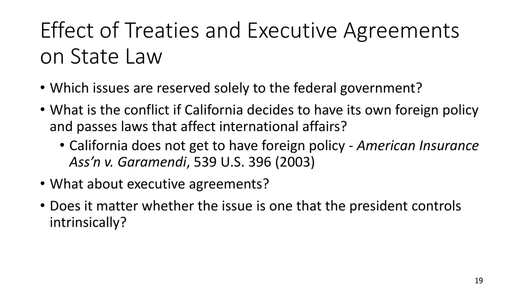 effect of treaties and executive agreements