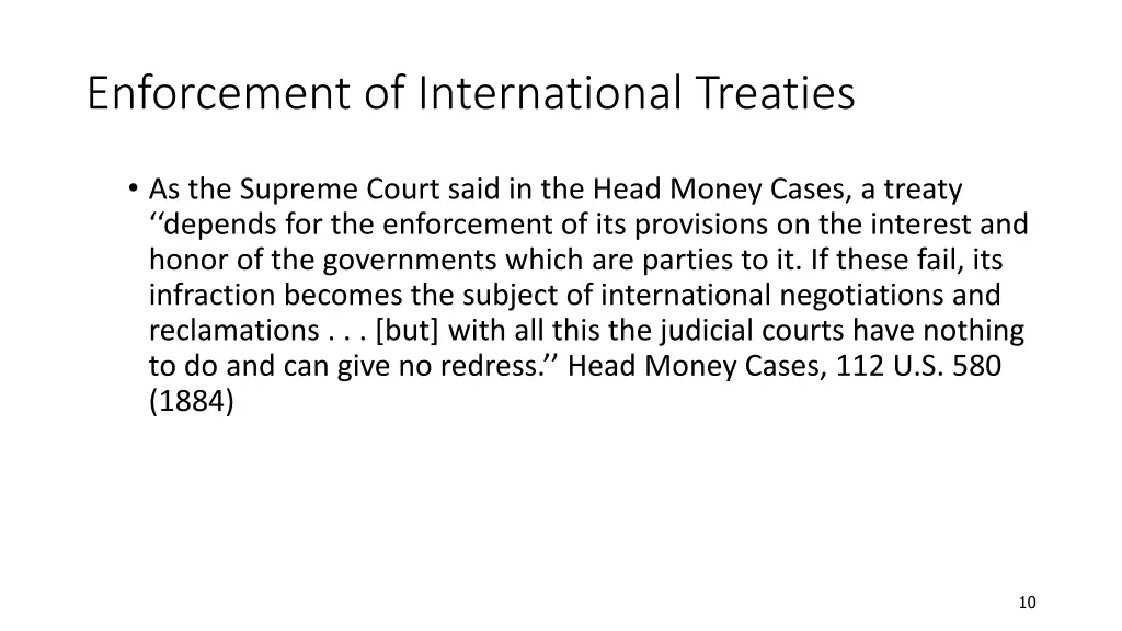 enforcement of international treaties