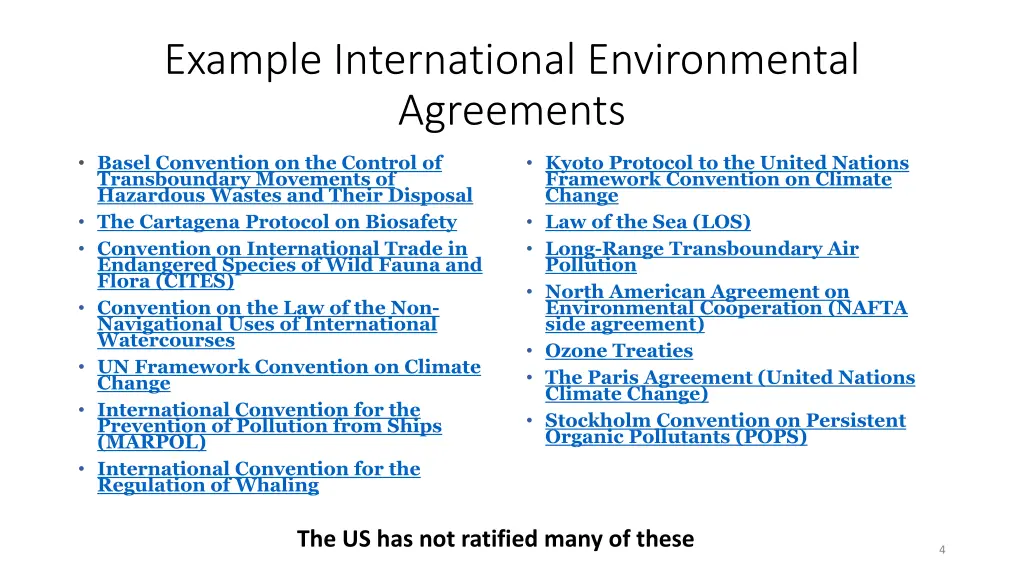 example international environmental agreements