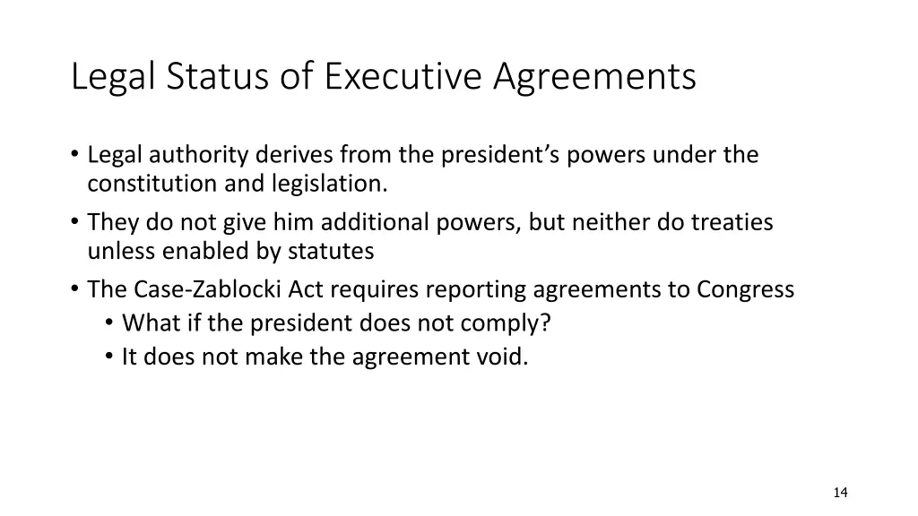 legal status of executive agreements