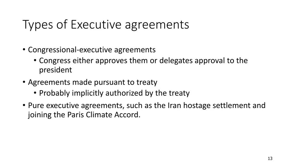 types of executive agreements