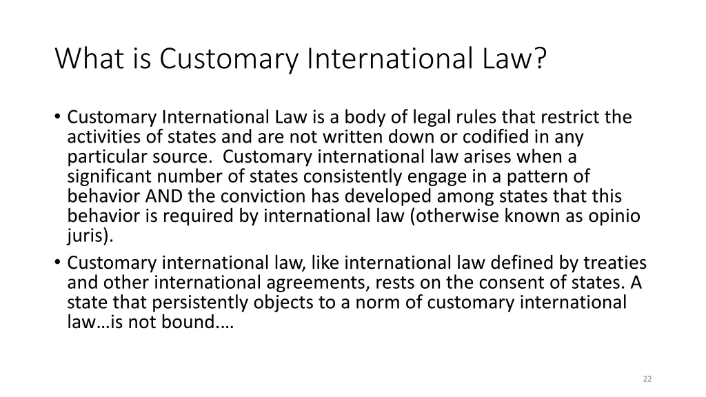 what is customary international law