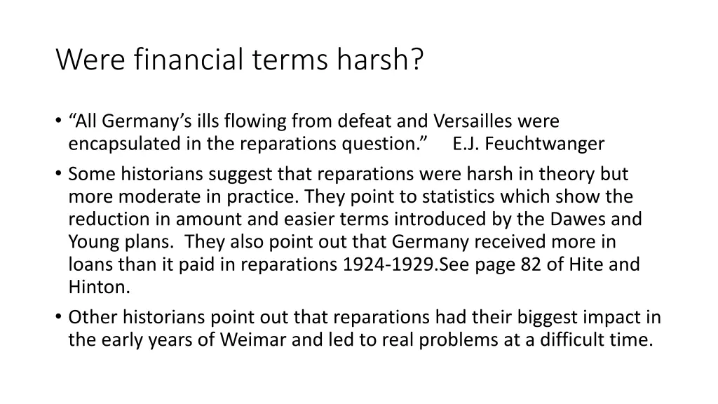 were financial terms harsh 1