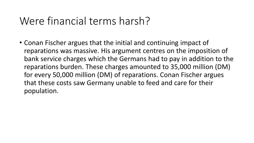 were financial terms harsh 2