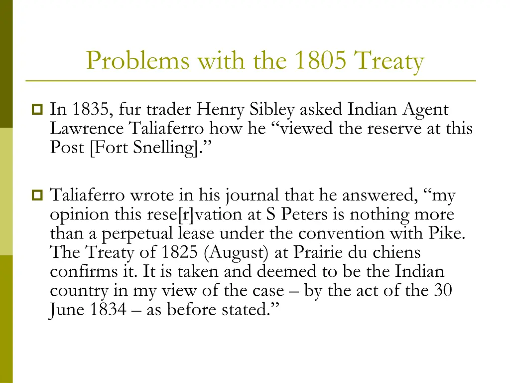 problems with the 1805 treaty 2