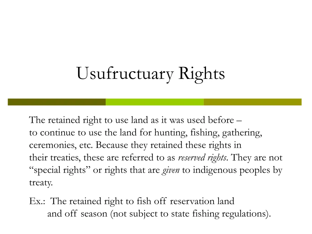 usufructuary rights