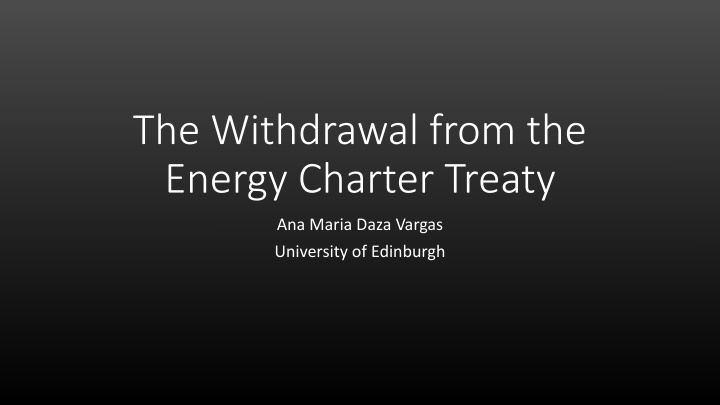 the withdrawal from the energy charter treaty