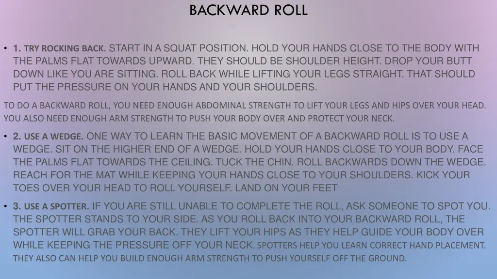 backward roll