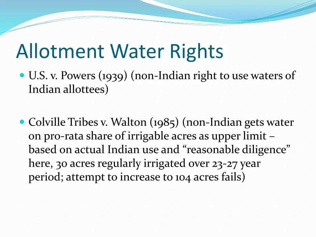 allotment water rights