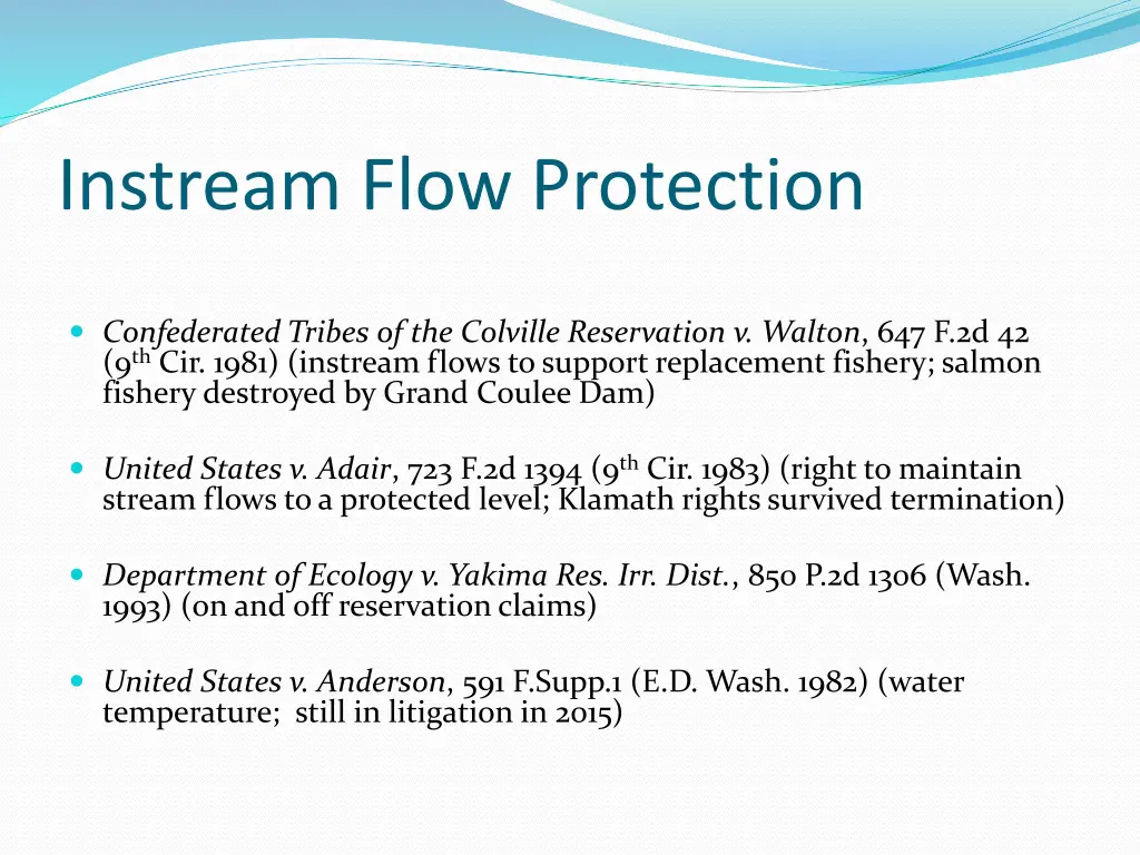 instream flow protection