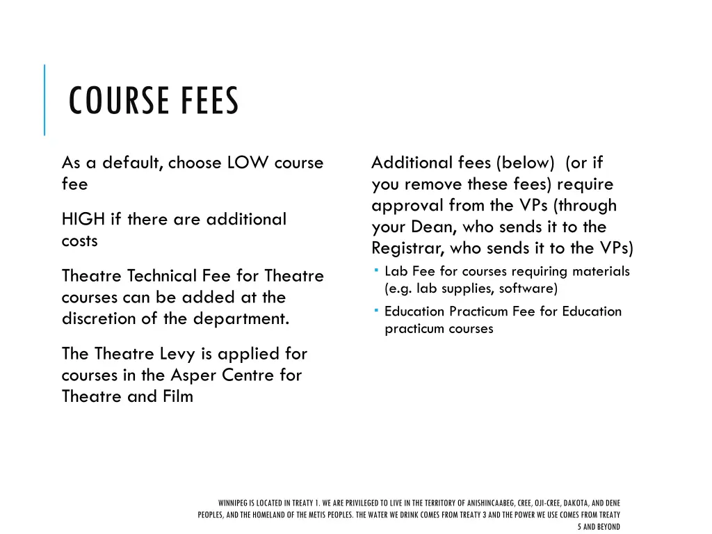 course fees