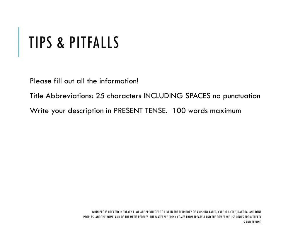 tips pitfalls